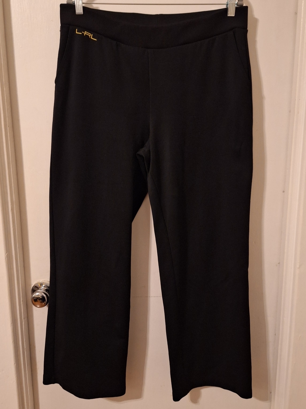 Ralph Lauren Black Wide-Leg Knit Pants
